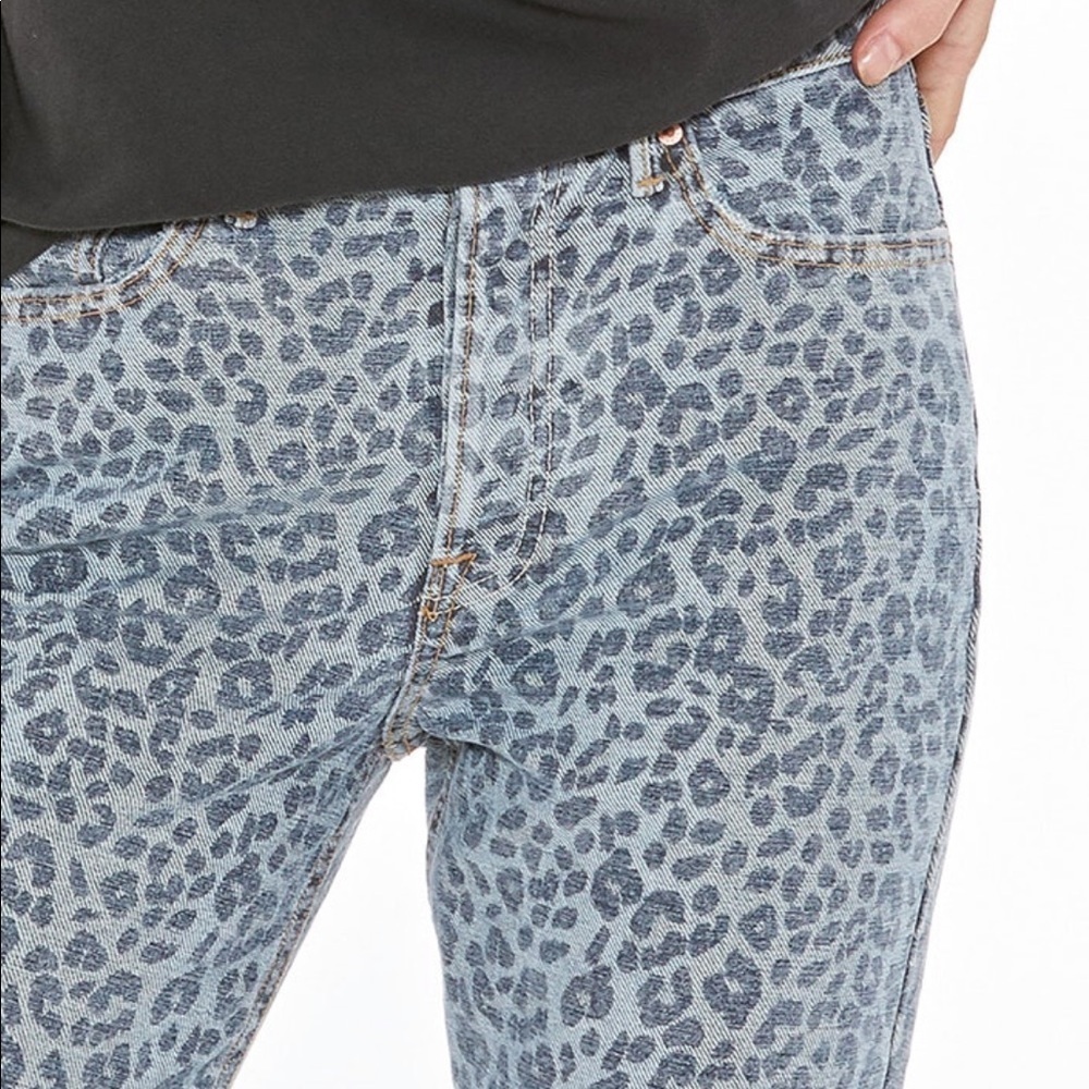 GRLFRND Gray Karolina Wildcat Cheetah Print High Rise Waist Skinny Jeans, 27 NWT - Picture 4 of 14
